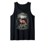 Dark Cottagecore Fox Forest Scene Tank Top