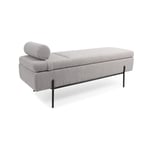 Paris Prix - Banquette & Coffre Bouclette Loyd 140cm Gris