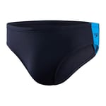 Speedo Boom Logo Splice 7cm Slip de bain Homme, Bleu Marine/Bleu, 3XS