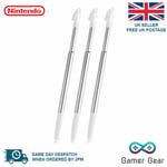 3DS XL LL Stylus White & Silver Metal Retractable Touch Pen for Nintendo 3 Pack