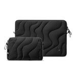 tomtoc Housse Matelassé pour Ordinateur Portable 13 Pouces MacBook Air 2024-2018 M3/A3113 M2/A2681 M1/A2337, 13 Pouces MacBook Pro M2/M1, Puffy Sacoche pour Laptop Set avec Pochette pour Accessoires