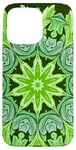 iPhone 15 Pro Max Ailanthus Leaves Pattern Design Cut Out Lime And Tea Case