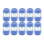 Gründl Hot Socks Pearl en Laine Unie (Laine de Chaussette Douce en 75% Laine mérinos, 20% Polyamide, 5% Cachemire, 50 g / 200 m, Taille d'aiguille : 2,5-3, 10 x 50 g), Bleu