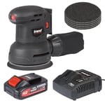 Trend 18V Cordless 125mm Random Orbital Sander with 4Ah Battery, Fast Charger & 50 Abrasive Sanding Discs, T18S/ROSP2