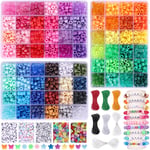 4700 st, 72 färger Pony Beads Rainbow Kandi Bead för armband gör-det-själv-kit, 3600 st 9 mm plastpärlor och 1000 st bokstavspärlor, alfabetspärlor för bh 72 colors