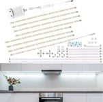 Lampe LED sous meuble de cuisine,8x30 cm,Éclairage LED avec connecteur long,Éclairage de cuisine LED 12 V,Barre LED pour armoire, étagères, vitrines, penderie, 144 LED,6000 K,Blanc froid