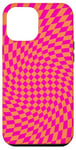 Coque pour iPhone 12 Pro Max Grand damier classique à carreaux orange et rose