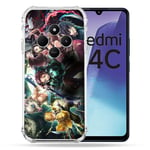 Cokitec Coque Renforcée pour Xiaomi Redmi 14C 4G Manga Demon Slayer Groupe