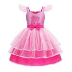 Flickors Barbie Tutusklänning Toddler Kids Tulle Festklänningar för Födelsedag Outfit Halloween Särskilt Tillfälle 4-9 År 130cm