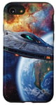 Coque pour iPhone SE (2020) / 7 / 8 Conception de vaisseau spatial Sci-Fi explorant la galaxie