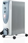 Puremate 2500W Oil Filled Radiator - 11 Fin Portable Heater, Thermostat, Timer