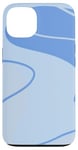 Coque pour iPhone 13 Bleu clair Boho neutre abstrait ligne art design