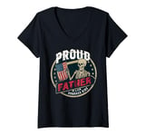 Womens Proud Father Of A Few Dumbass Kids USA FLAG Fathers Day V-Neck T-Shirt