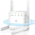 Abbcoert WiFi Extender, AC1200 Dual Band WiFi Extender(5GHz*867Mbps+2.4GHz&300Mbps), WiFi Booster with Coverage of 1200 sq.ft and 20 devices, WiFi Repeater with 1 Gigabit Port and 4 External Antennas