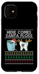 Coque pour iPhone 11 Here Comes Santa Floss Dental Surgeon Christmas Dentist