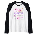 Auntie of Two The Moon Girl Cosmos Stars Space 2nd Birthday Raglan Baseball Tee