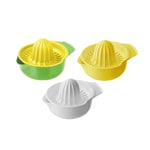 Fackelmann 42620 Presse-fruits, presse-agrumes, presse-fruits manuel, presse-fruits avec réceptacle, Plastique, Jaune, Vert, Blanc, 14,5 x 11,5 x 9,5 cm