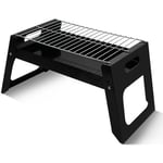 Mini gril de camping portable gril de feu de camp pliable avec filet de barbecue extérieur poêle à bois charbon de bois barbecue pour 4-6 personnes