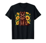 Sunflowers York Chocolate Cat T-Shirt