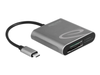 Delock - Kortläsare (SDHC, SDXC, SDHC UHS-I, SDXC UHS-I, SDHC UHS-II, SDXC UHS-II, CFexpress 2.0 Type B, SD Express) - USB-C 3.2 Gen 2 - för Windows 11 Apple 11-inch iPad Pro Microsoft Surface Pro 7 Windows 10