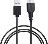 Câble Micro USB 3.0,1FT A Mâle vers Micro B Disque Dur Cable,5 Gbps Fil Synchronisation Compatible avec Toshiba Canvio,WD Western Digital My Passport Seagate External Hard Drive,Samsung S5(Q696)