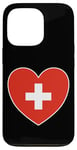 Coque pour iPhone 13 Pro I Heart Switzerland – Fun Swiss Flag Heart