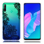 Huawei Deco P40 Lite E kuoret - Pitsi kukka Musta