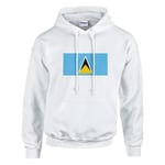 Saint Lucia Flag Hoodie i vit Vit XXXL