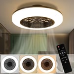 ZMH - Led Ventilateur de Plafond avec Éclairage-Moderne Grand Lustre Ventilateur Muet Télécommande Timing Salon Lumière Dimmable Plafonnier Ventilat