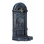 Relaxdays Fontaine de jardin antique design nostalgique antiquités aluminium jardin robinet HxlxP: 83 x 39 x 33 cm, gris