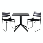 Venture Home Cafégrupp Wella med 2 Lumo Matstolar Way café table 70*70+Lina Dining Chair - Black_2 GR21365