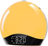 Reveil Lumineux Avec Enceinte Bluetooth Simulateur D'Aube Radio Réveil Numérique, Lampe De Chevet Multicolore, Snooze, 22 Sons De Sommeil, Minuterie, 20 Luminosités Veilleuse Lampe[YED141555]