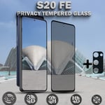 1-Pack Privacy SAMSUNG S20 FE Skärmskydd & 1-Pack linsskydd - Härdat Glas 9H - Super kvalitet 3D