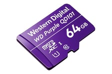 WD Purple SC QD101 WDD064G1P0C - flashhukommelseskort - 64 GB - microSDXC UHS-I