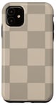 Coque pour iPhone 11 Beige clair classique à carreaux Grand damier Beige Tan