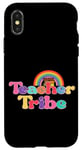 Coque pour iPhone X/XS Livres arc-en-ciel colorés Teacher Tribe