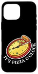 Coque pour iPhone 16 Pro Max Horloge Pizza Temps Mangez Plus De Pizza Fun Horloge