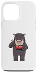 Coque pour iPhone 13 Pro Max Hippopotame mangeant des nouilles Ramen Animaux sauvages