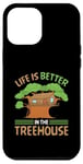 Coque pour iPhone 12 Pro Max Life Is Better In The Treehouse Builder Charpentier Cabane dans les arbres