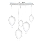 ONLI Lampe suspendue avec ballons en verre blanc - Ampoules LED-G9 incluses