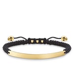 Thomas Sabo Women-Bracelet Love Bridge 925 Sterling Silver 18k yellow gold plating Nylon black Length from 14.5 to 21 cm Bridge 5 cm LBA0050-848-11-L21v