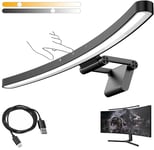 LED Screenbar Lampe, USB Lampe écran ordinateur de bureau, 55cm Barre lumineuse pour le soin des yeux, Luminosité et température de couleur réglables, Compatible avec les écrans incurvés 1000-3000R