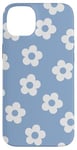 iPhone 14 Plus Aesthetic Light Blue Flowers Daisy Flower Pattern Baby Blue Case