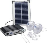 HUBi GO 2K Solar Panel Lighting Power Kit & 2 Lumi Lights Motorhome & Caravan