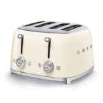 SMEG Grille-pain Toaster 4 Fentes 2000W Thermostat Réglable Crème