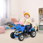 Maisonchic - Tracteur pour Enfants 3-8 Ans Tracteur Electrique avec 2 Choix de Vitesse et Chargeuse Marche Avant et Arrière Bleu Maison Chic