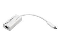 Eaton Tripp Lite Series USB-C to Gigabit Ethernet NIC Network Adapter 10/100/1000 Mbps White - Adaptateur réseau - USB-C 3.1 - Gigabit Ethernet - blanc