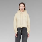 G Star Raw Womens G-Star RAW Oversized Cropped Hoodie - Beige Cotton - Size Large