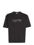 Glitch Logo Modern Comfort Tee Tops T-shirts Short-sleeved Black Calvin Klein