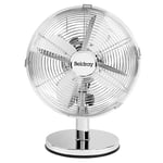 Beldray EH3266CH 10 Inch Desk Fan – Oscillating Fan with 3 Speed Settings, Adjustable Head, Portable, Ideal for Home, Bedroom, Office, Tabletop/Desktop, Electric Cooling Fan, 30 W, Silver/Chrome
